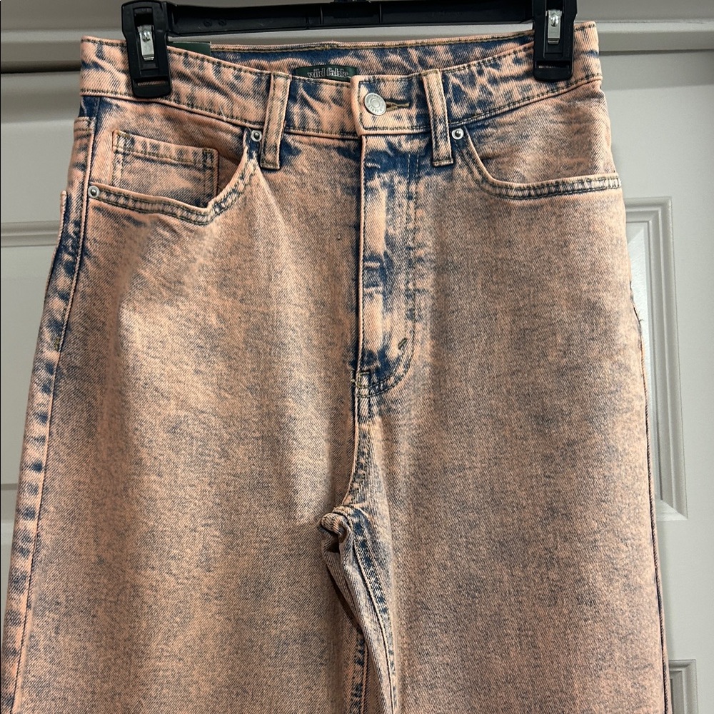 Wild Fable Peach and Blue Acid Wash Straight Leg Jeans